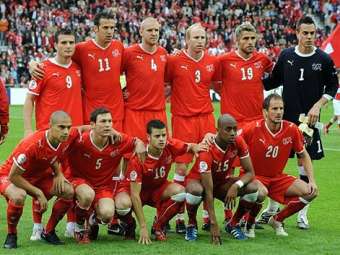Футболисты сборной Швейцарии. Фото (c)AFP