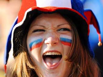 Болельщица сборной России. Фото (c)AFP